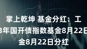 掌上乾坤 基金分红：工银1-3年国开债指数基金8月22日分红